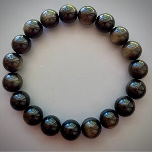 Gold Sheen Obsidian Handcrafted Bead Bracelet